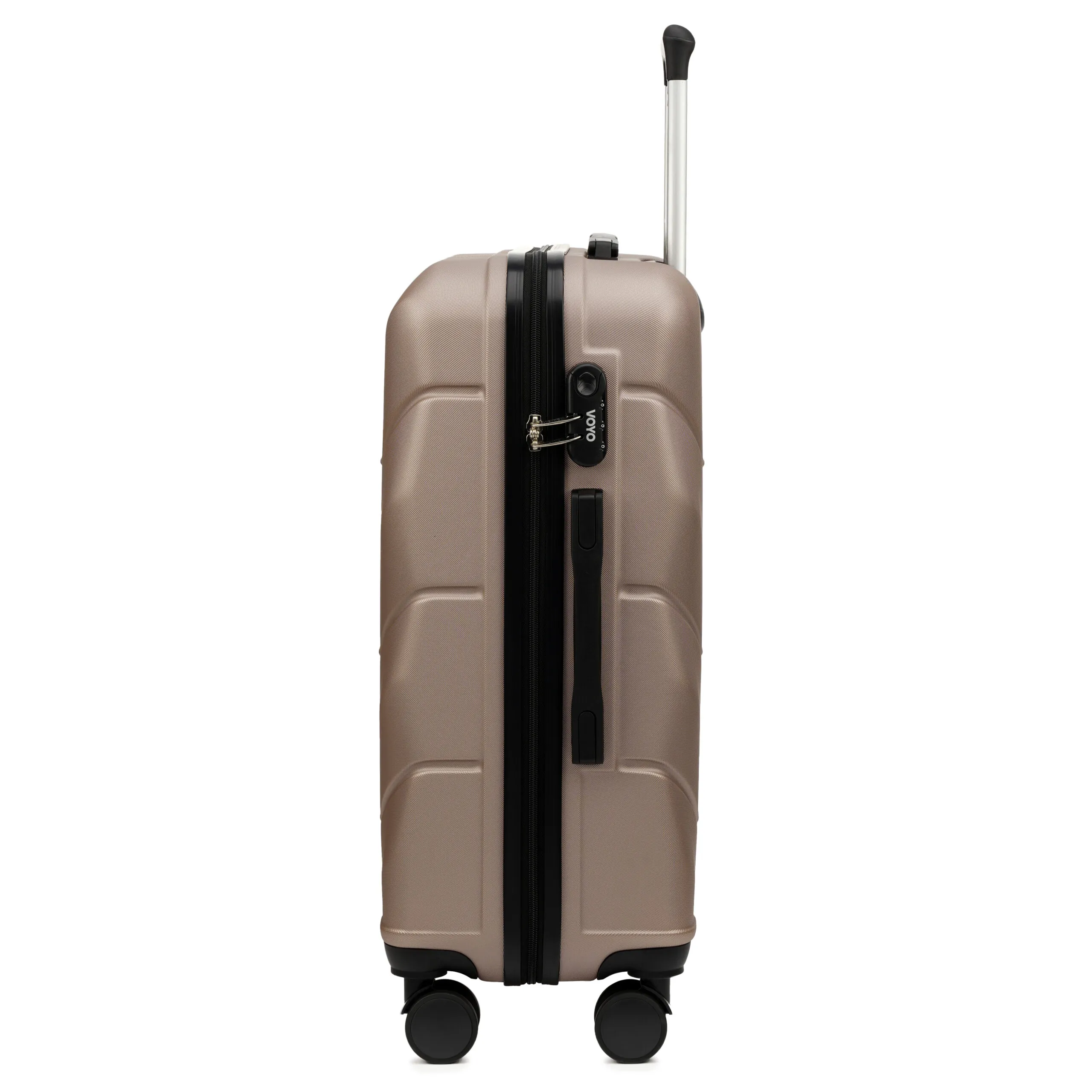 Voyo SK170 šampanja keskmine reisikohver — ABS, 63L, 3.2 kg (küljelt)