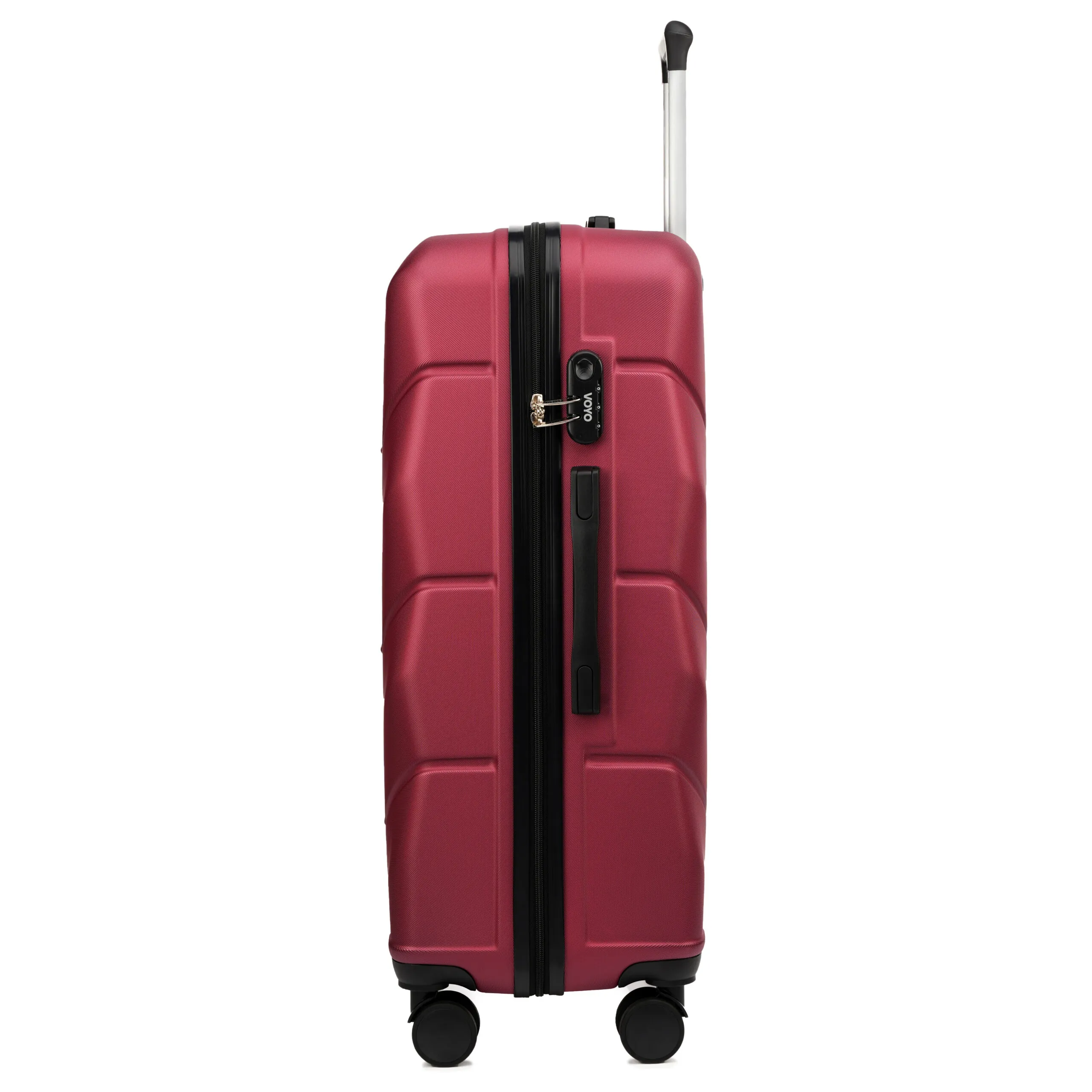 Voyo SK170 Burgundia suur reisikohver — ABS, 97L, 3.8 kg (küljelt)