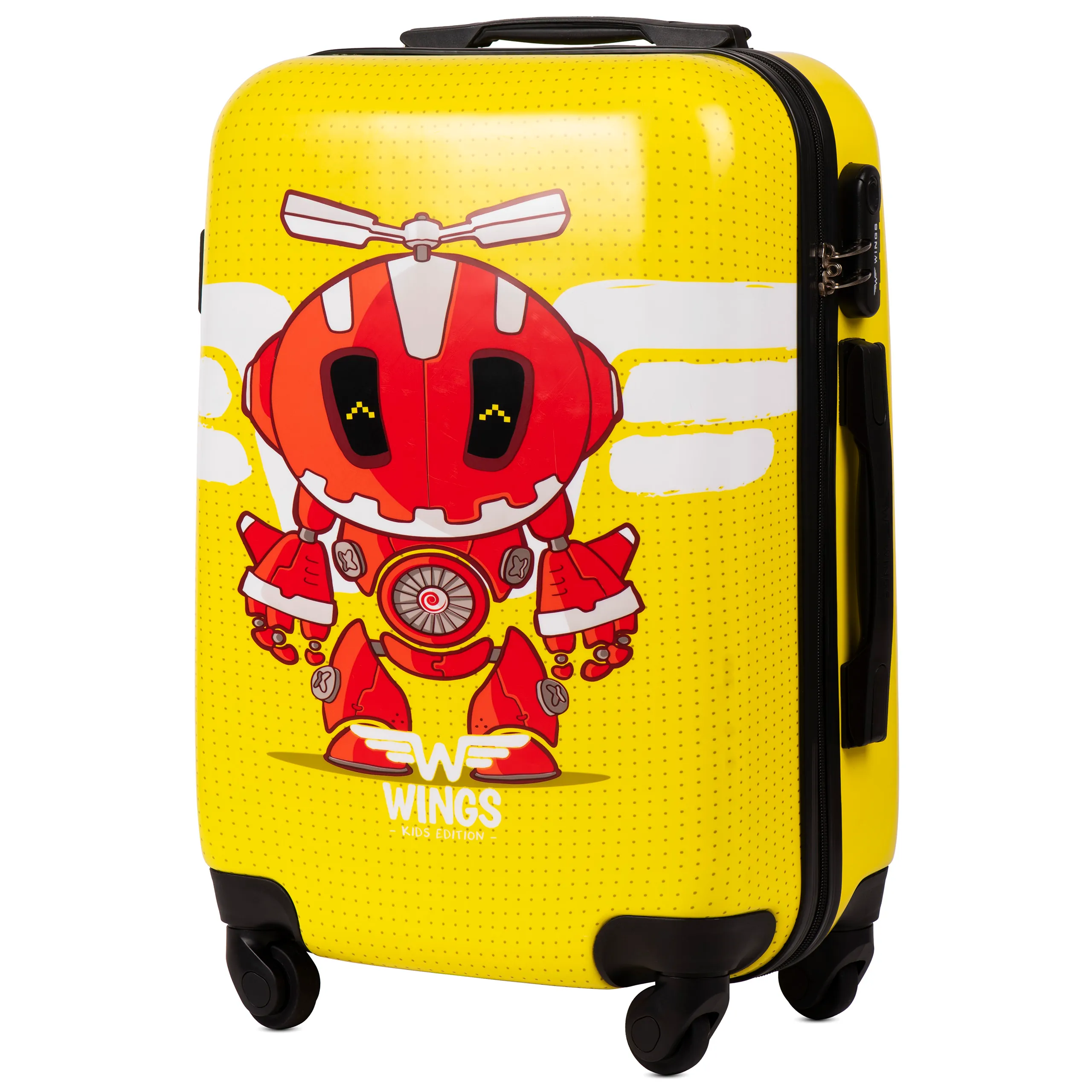 Wings PC-KD01 Kollane käsipagasi kohver — Polükarbonaat, 38L, 2.6 kg