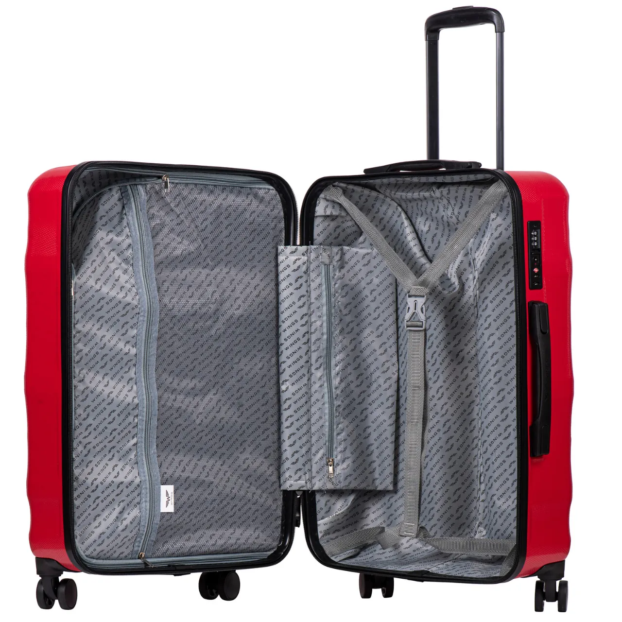 Wings PC17268 punane käsipagasi kohver — Polükarbonaat, 38L, 2.5 kg (vaade 9)