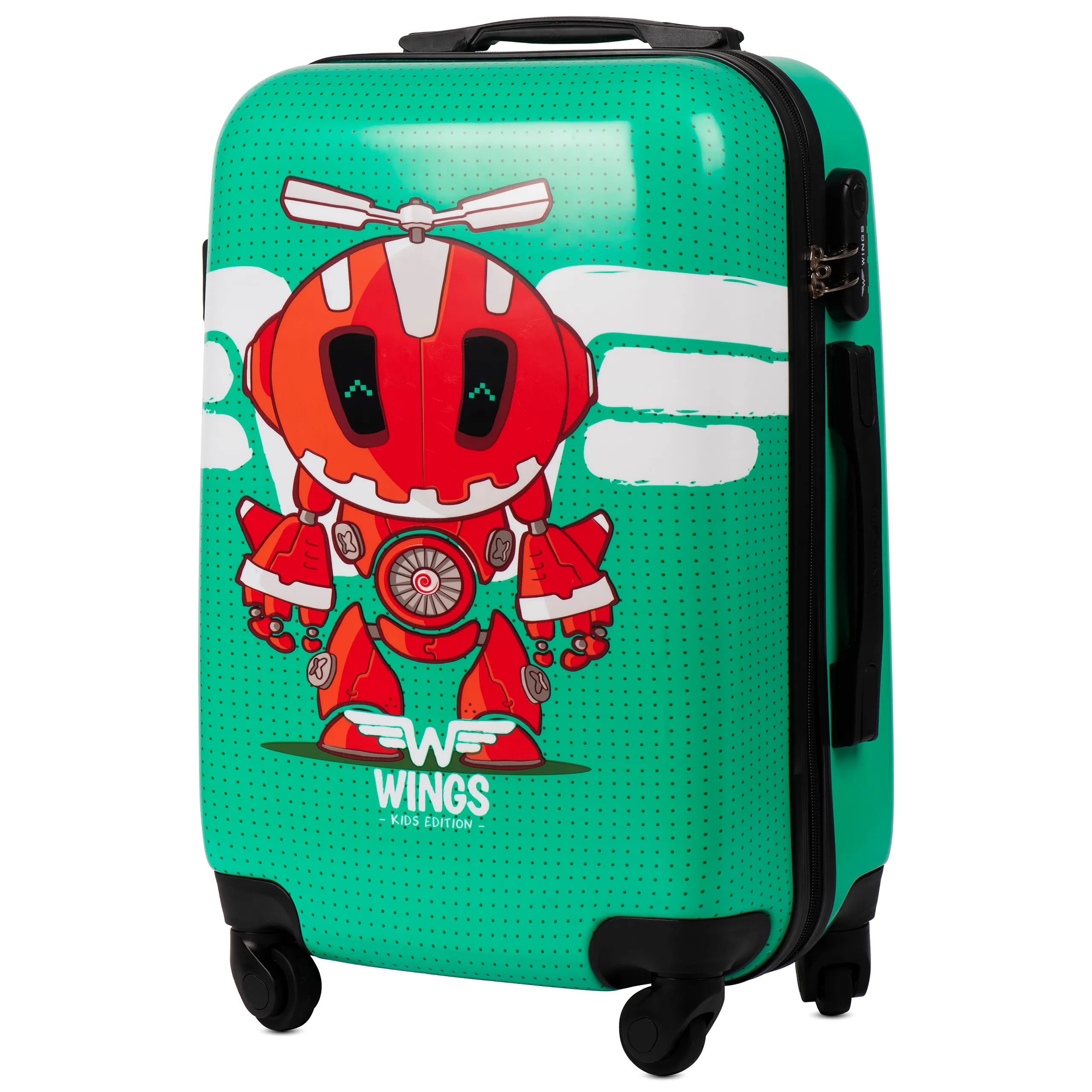 Wings PC-KD01 roheline käsipagasi kohver — Polükarbonaat, 38L, 2.6 kg
