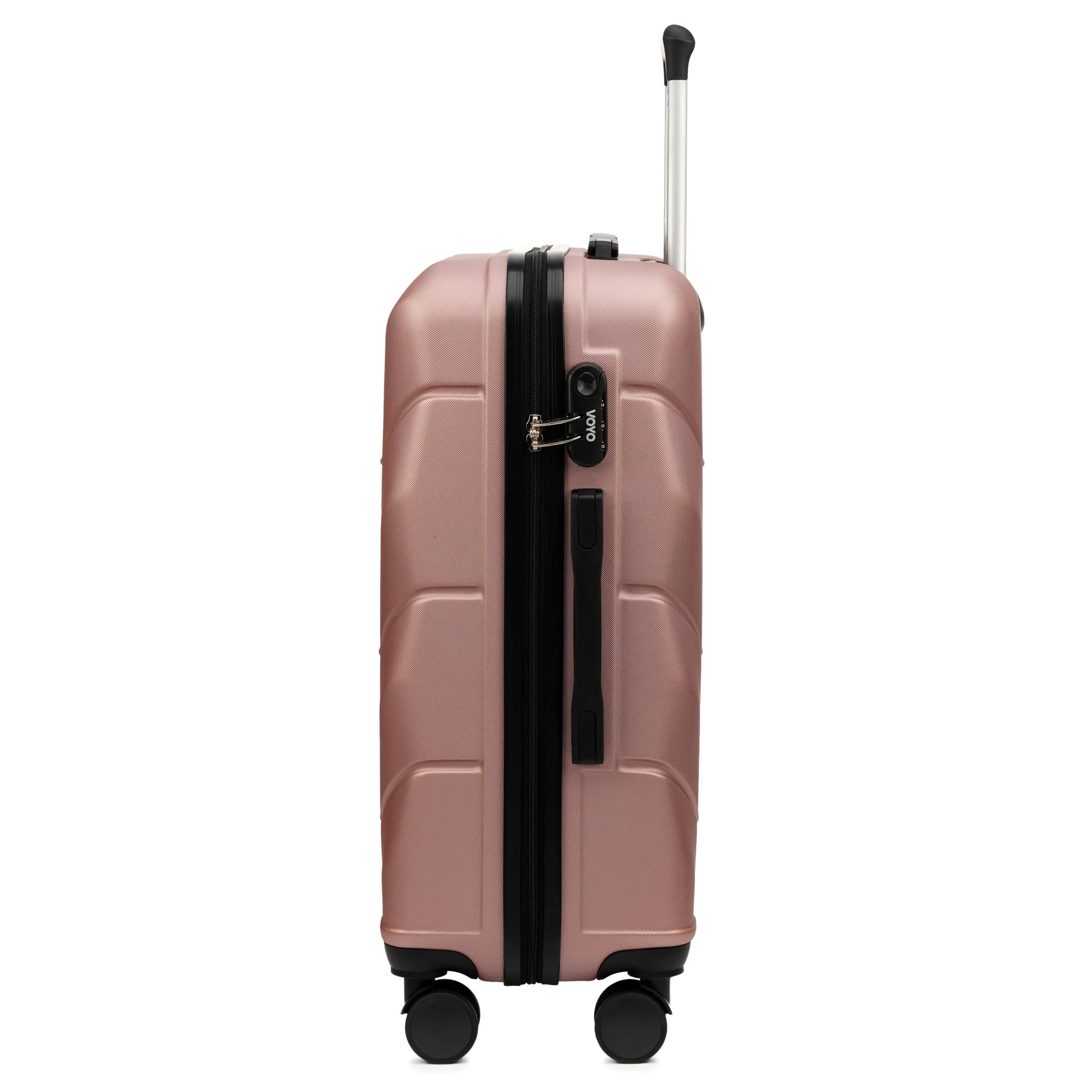 Voyo SK170 rose gold keskmine reisikohver — ABS, 63L, 3.2 kg (küljelt)