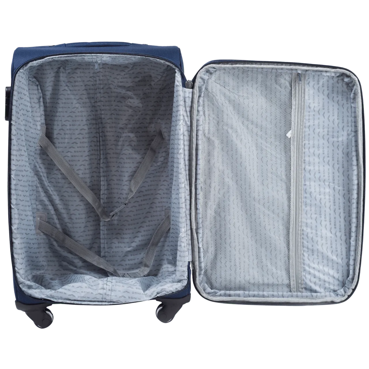 Wings sinine käsipagasi kohver — tekstiil, 63L, 2.8 kg (vaade 3)