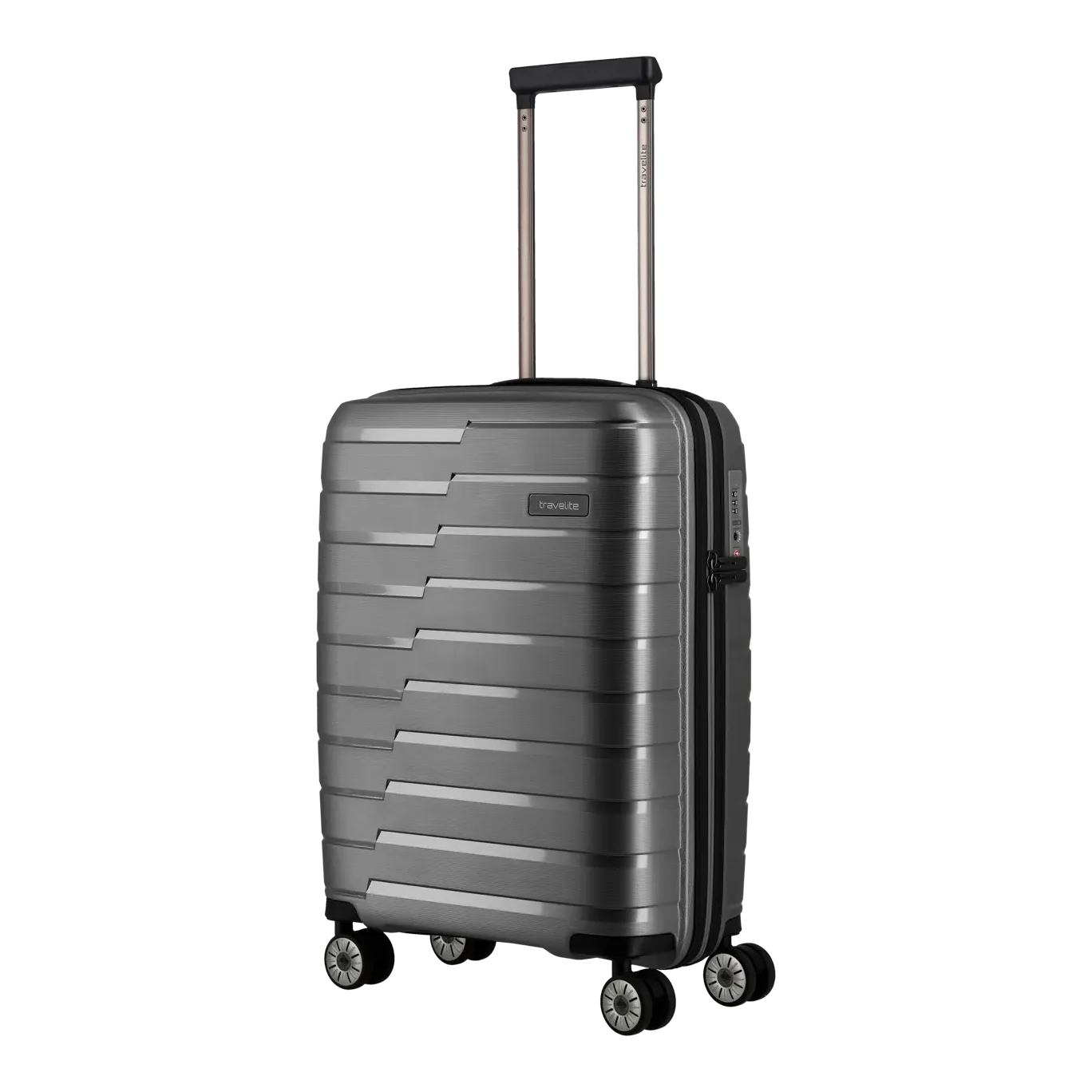 Travelite pelēks rokas bagāžas koferis — polipropilēns, 37L, 2.7 kg