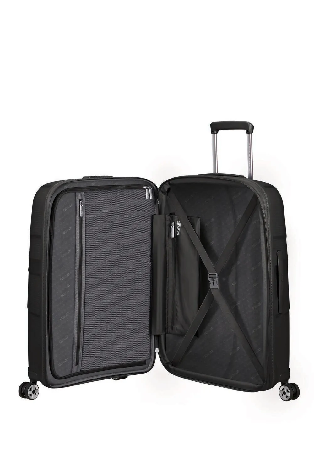 American Tourister melns vidējais koferis — Polüpropüleen, 70L, 3 kg (skats 4)