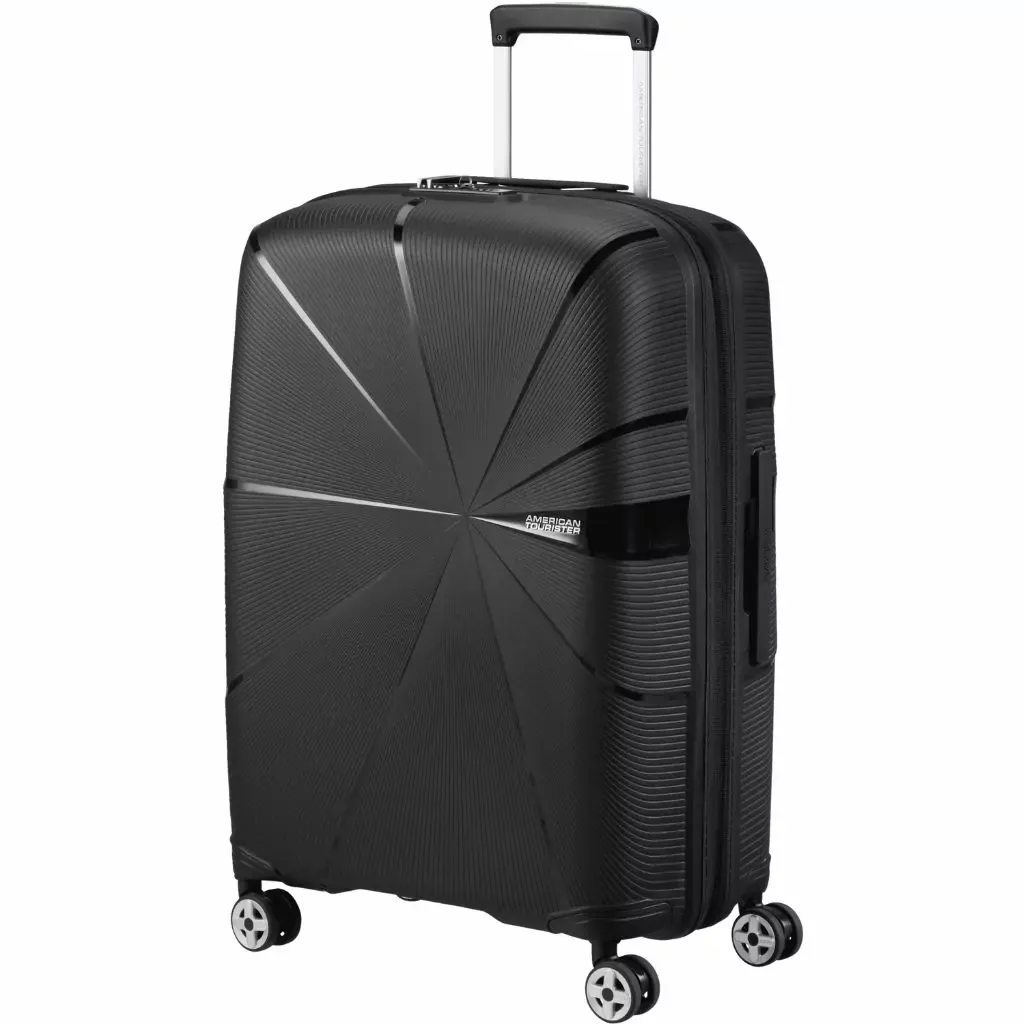 American Tourister melns vidējais koferis — Polüpropüleen, 70L, 3 kg