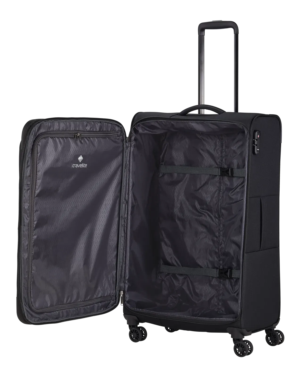 Travelite melns liels koferis — audums, 3.4 kg (skats 5)
