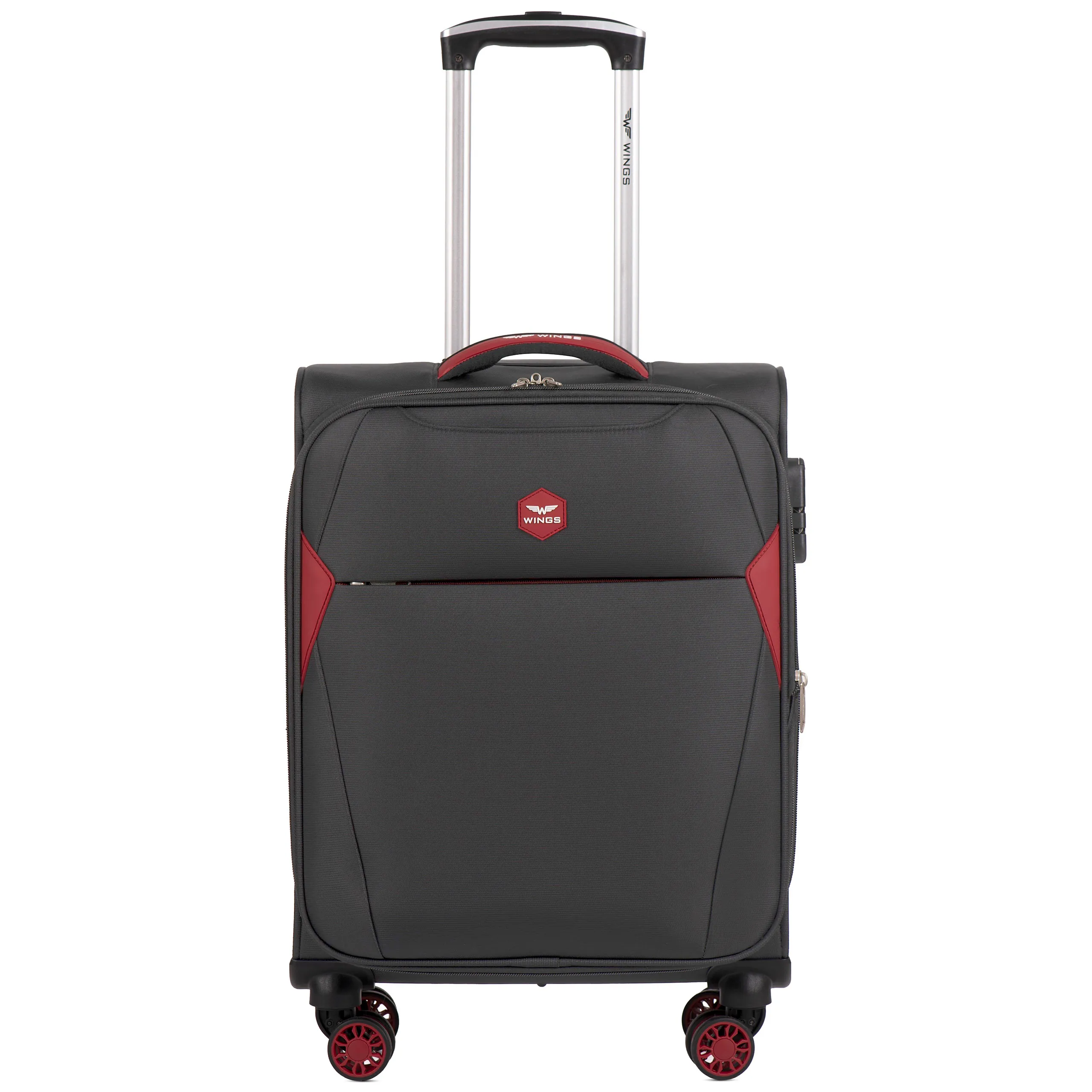 Wings DPR01 pelēks rokas bagāžas koferis — poliesters, 40L, 2.7 kg (skats 2)