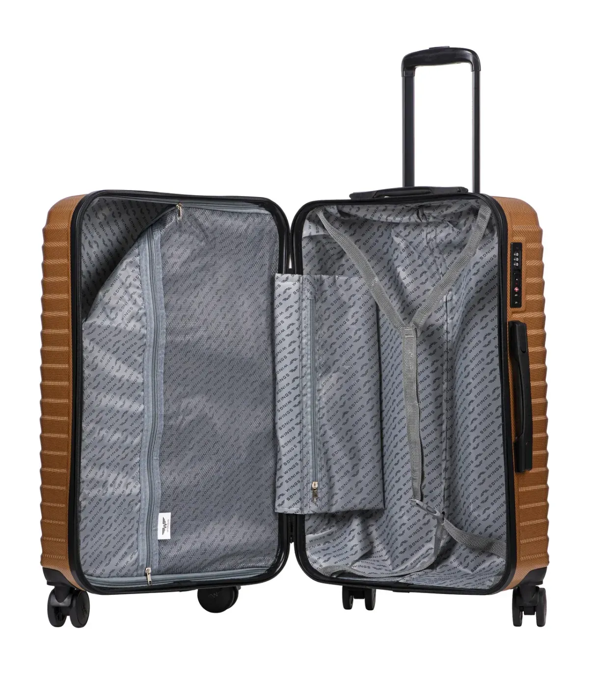 Wings PC140 pelēks rokas bagāžas koferis — Polükarbonaat, 38L, 2.5 kg (skats 5)