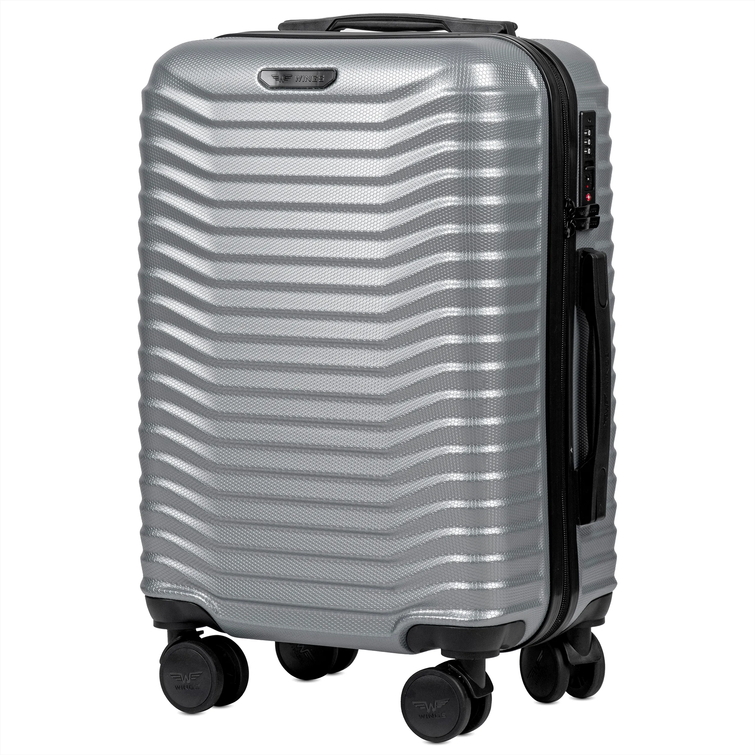 Wings PC140 pelēks rokas bagāžas koferis — Polükarbonaat, 38L, 2.5 kg