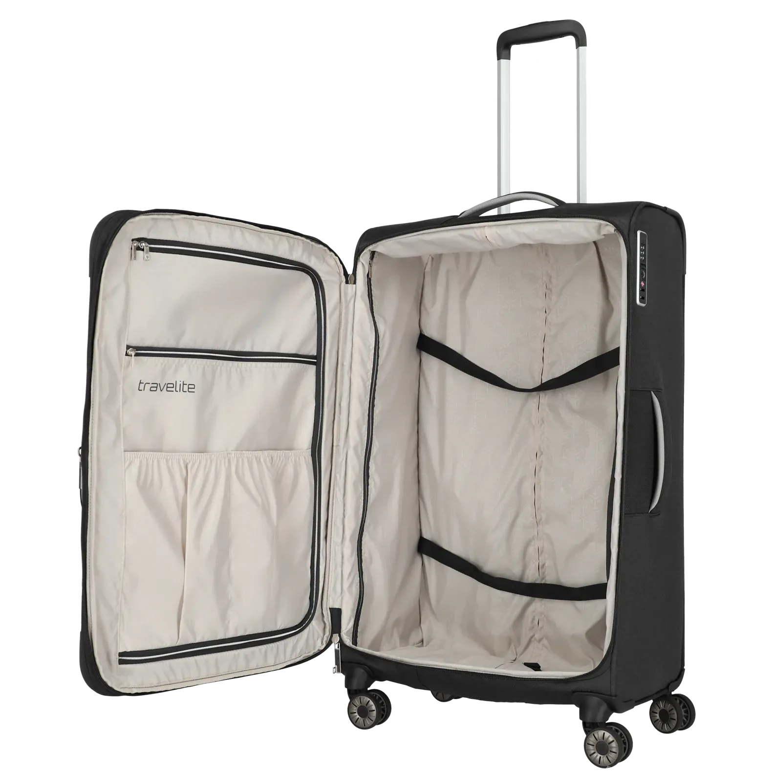 Travelite melns liels koferis — audums, 3.5 kg (skats 8)