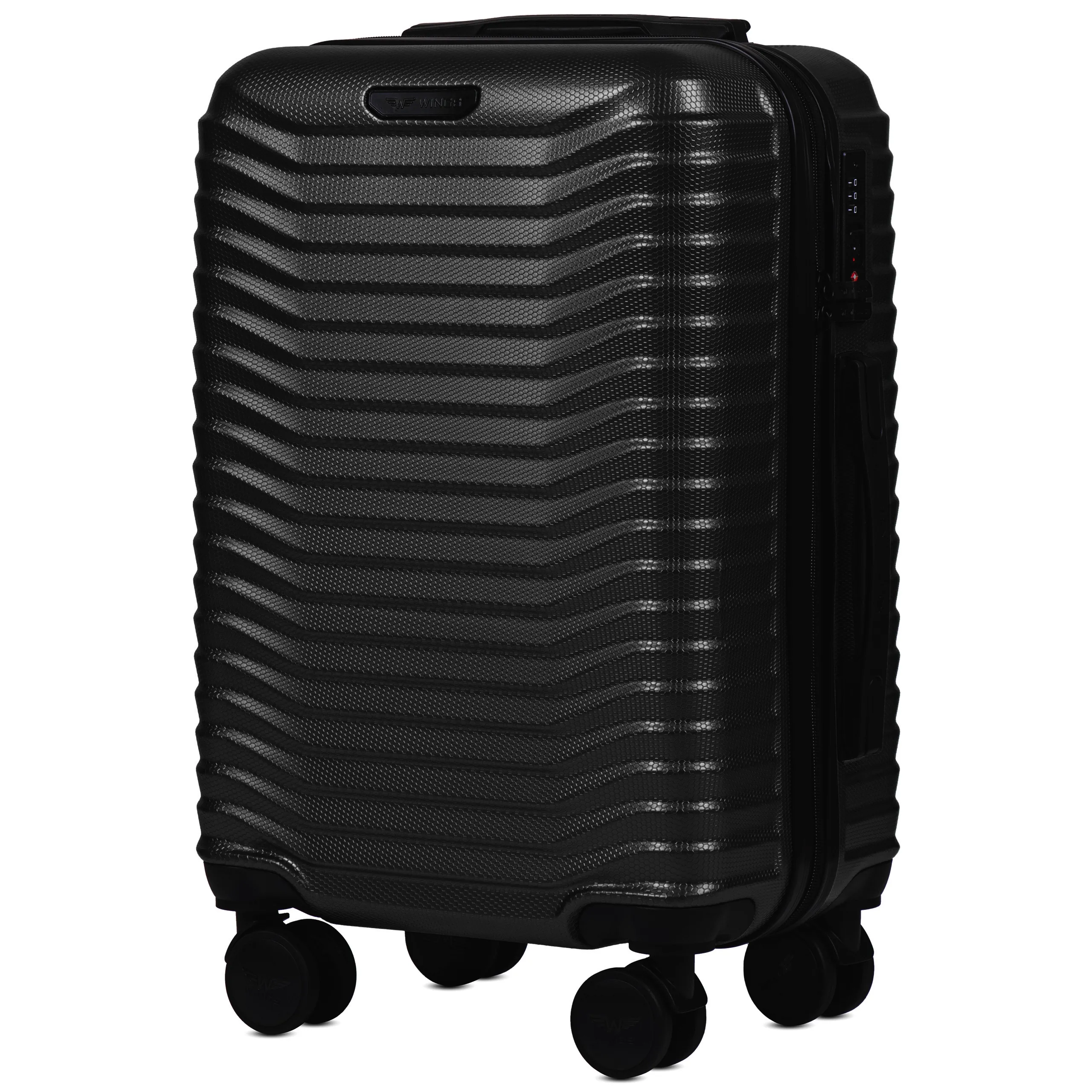 Wings PC140 melns rokas bagāžas koferis — Polükarbonaat, 38L, 2.5 kg