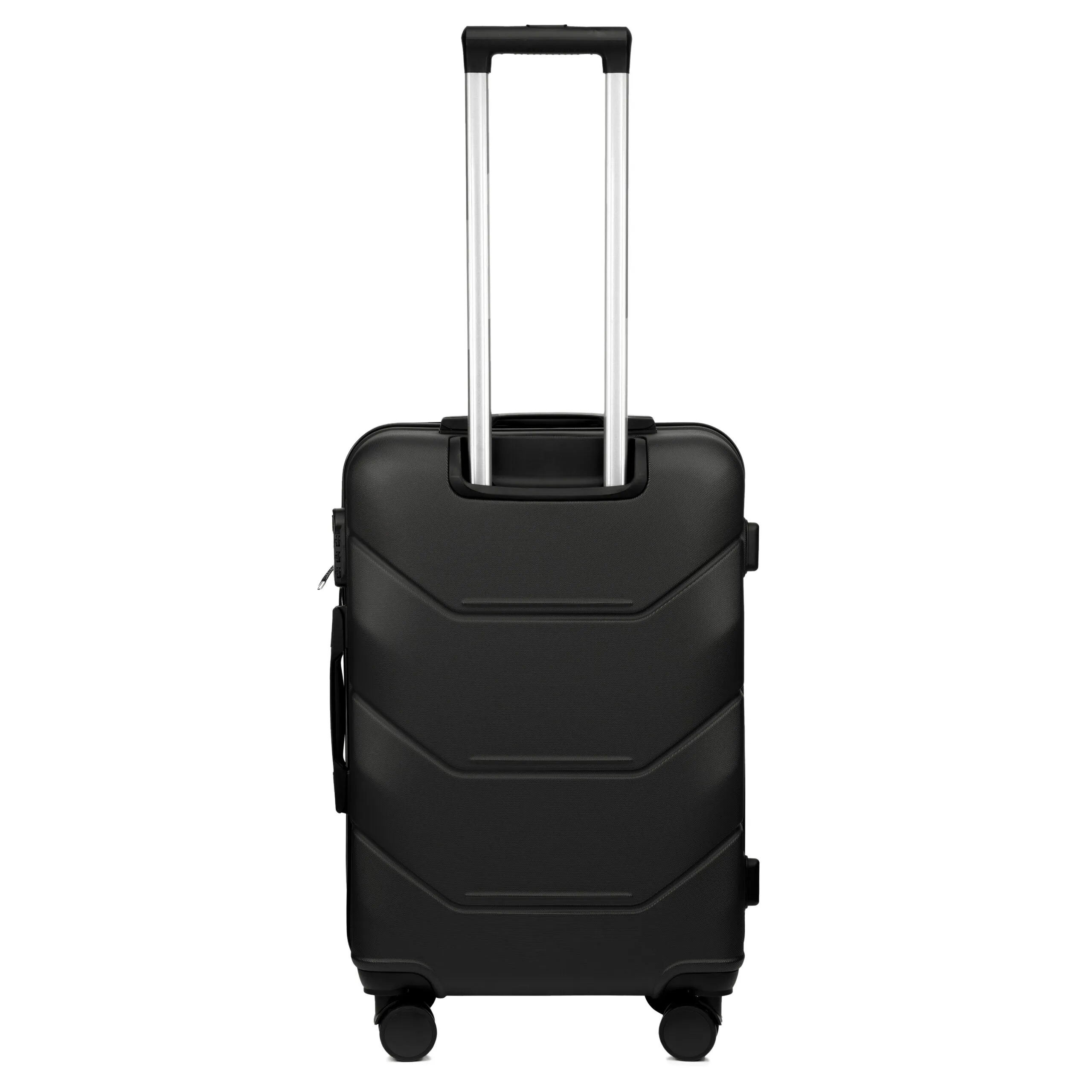 Voyo SK170 melns vidējais koferis — ABS, 63L, 3.2 kg (no aizmugures)