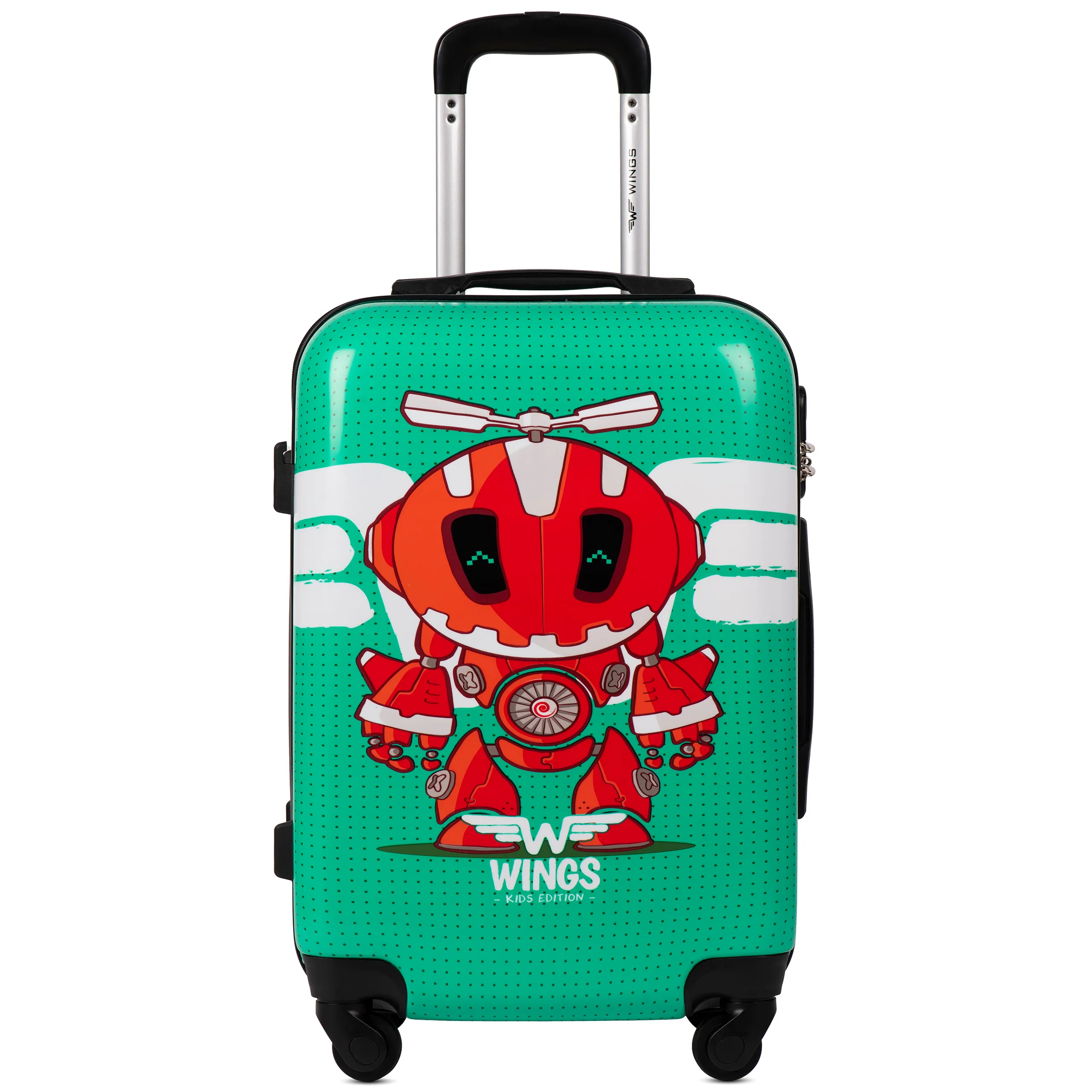 Wings PC-KD01 zaļš rokas bagāžas koferis — Polükarbonaat, 38L, 2.6 kg (skats 2)