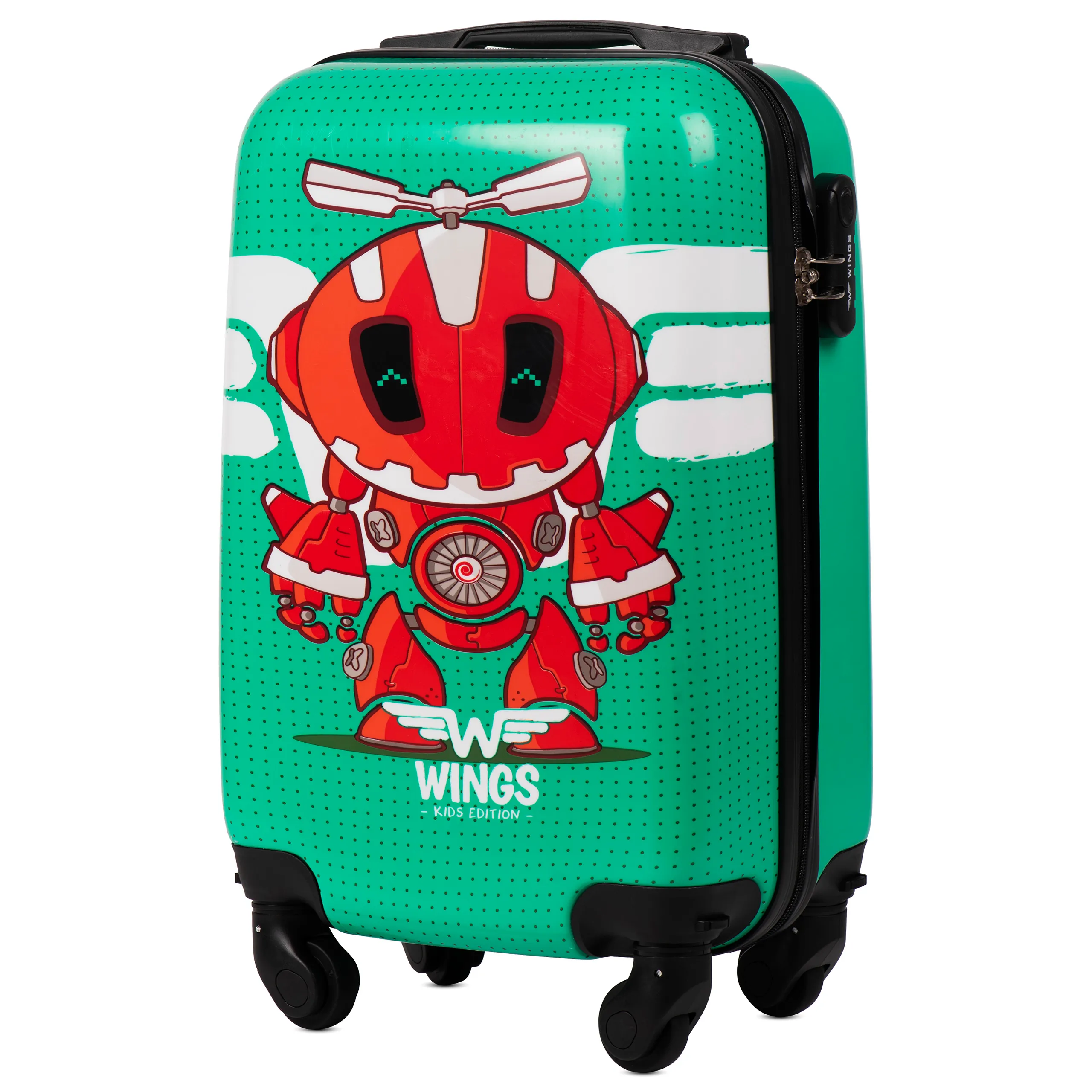 Wings PC-KD01 zaļš mazs koferis — Polükarbonaat, 28L, 2.2 kg