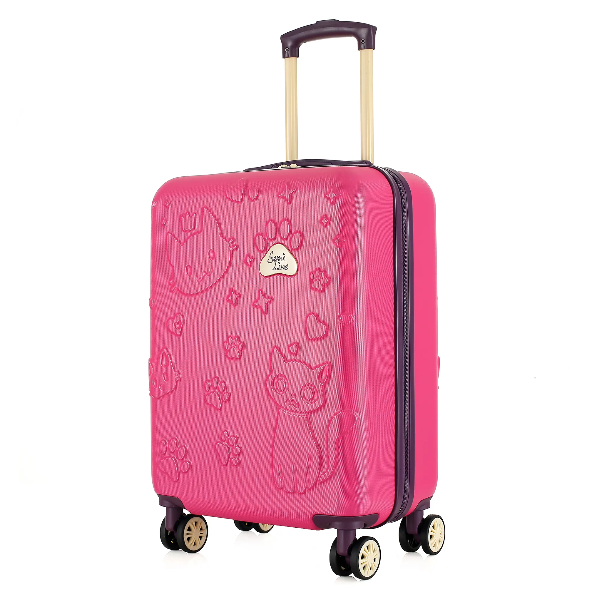 Semi Line rozā bērnu koferis — ABS plastmasa, 34L, 2.5 kg