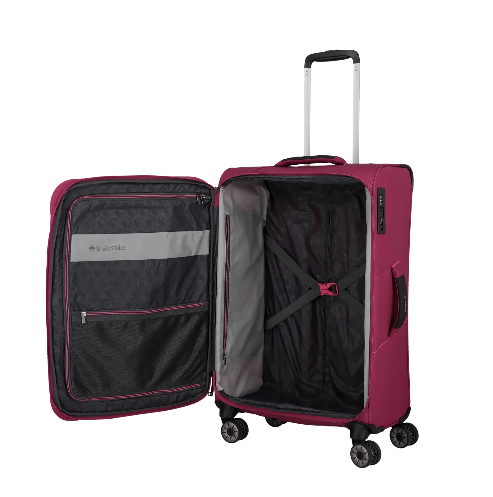 Travelite sarkans vidējais koferis — audums, 2.4 kg (skats 9)