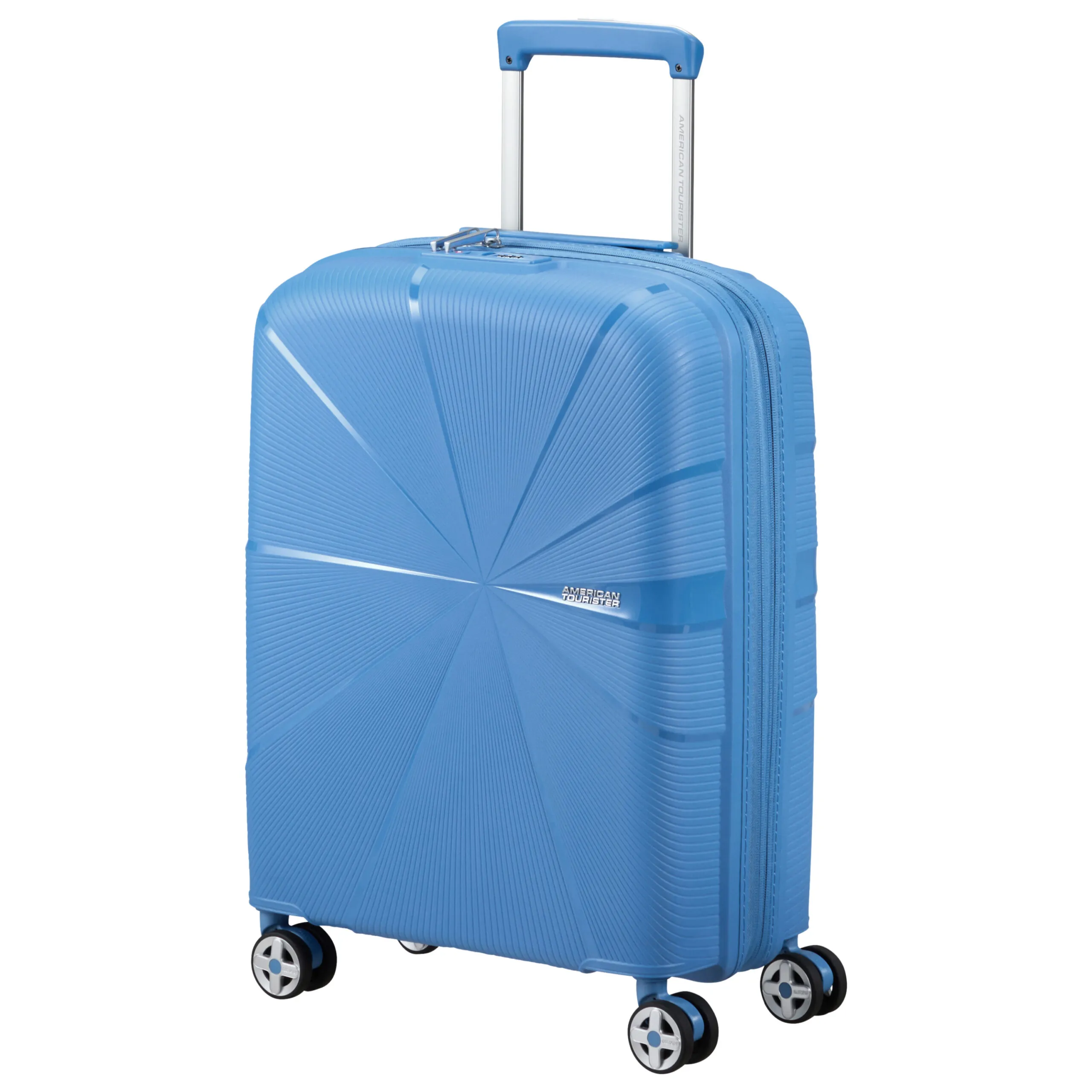 American Tourister gaiši zils rokas bagāžas koferis — Polüpropüleen, 36L, 2.3 kg