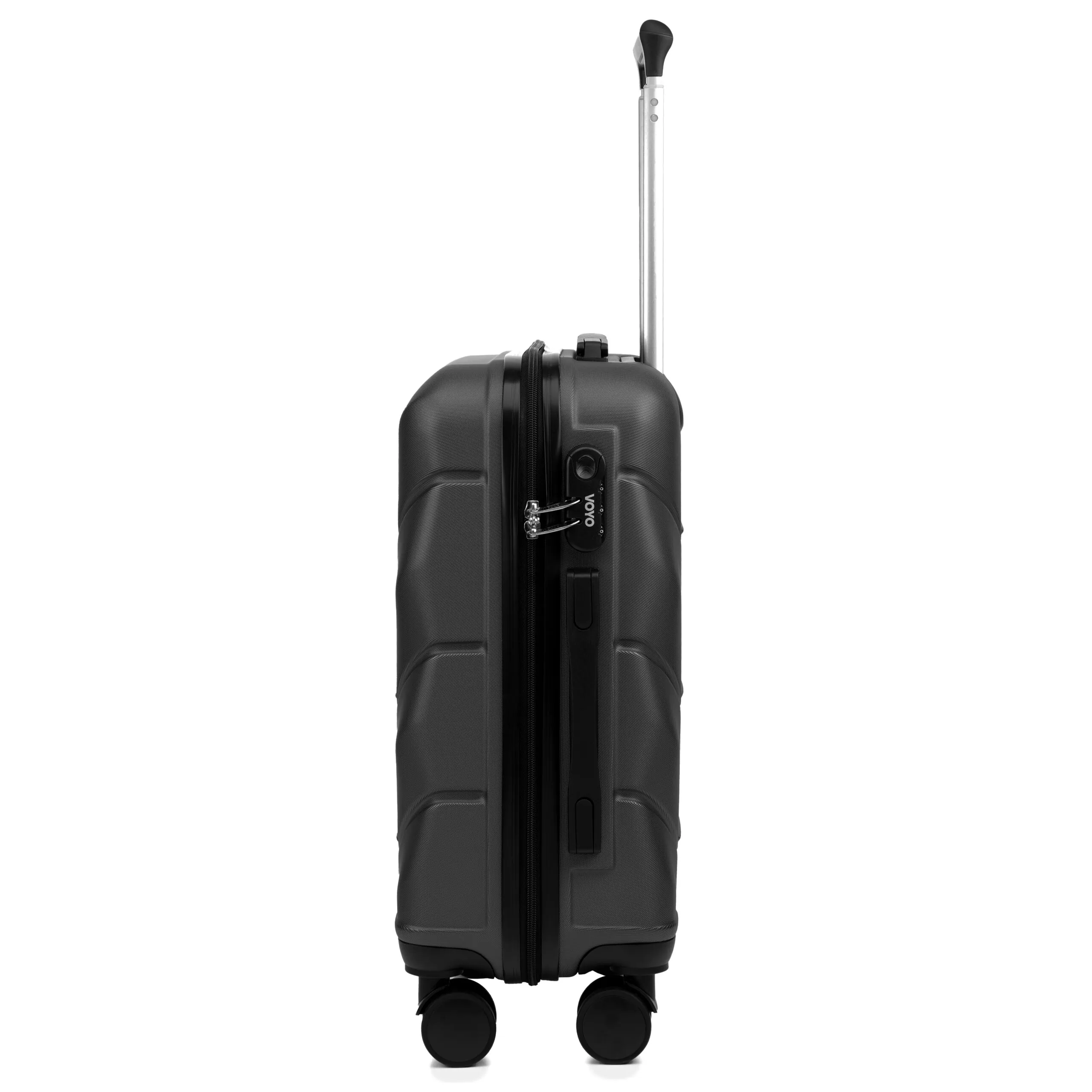 Voyo SK170 tumši pelēks rokas bagāžas koferis — ABS, 38L, 2.5 kg (no sāniem)
