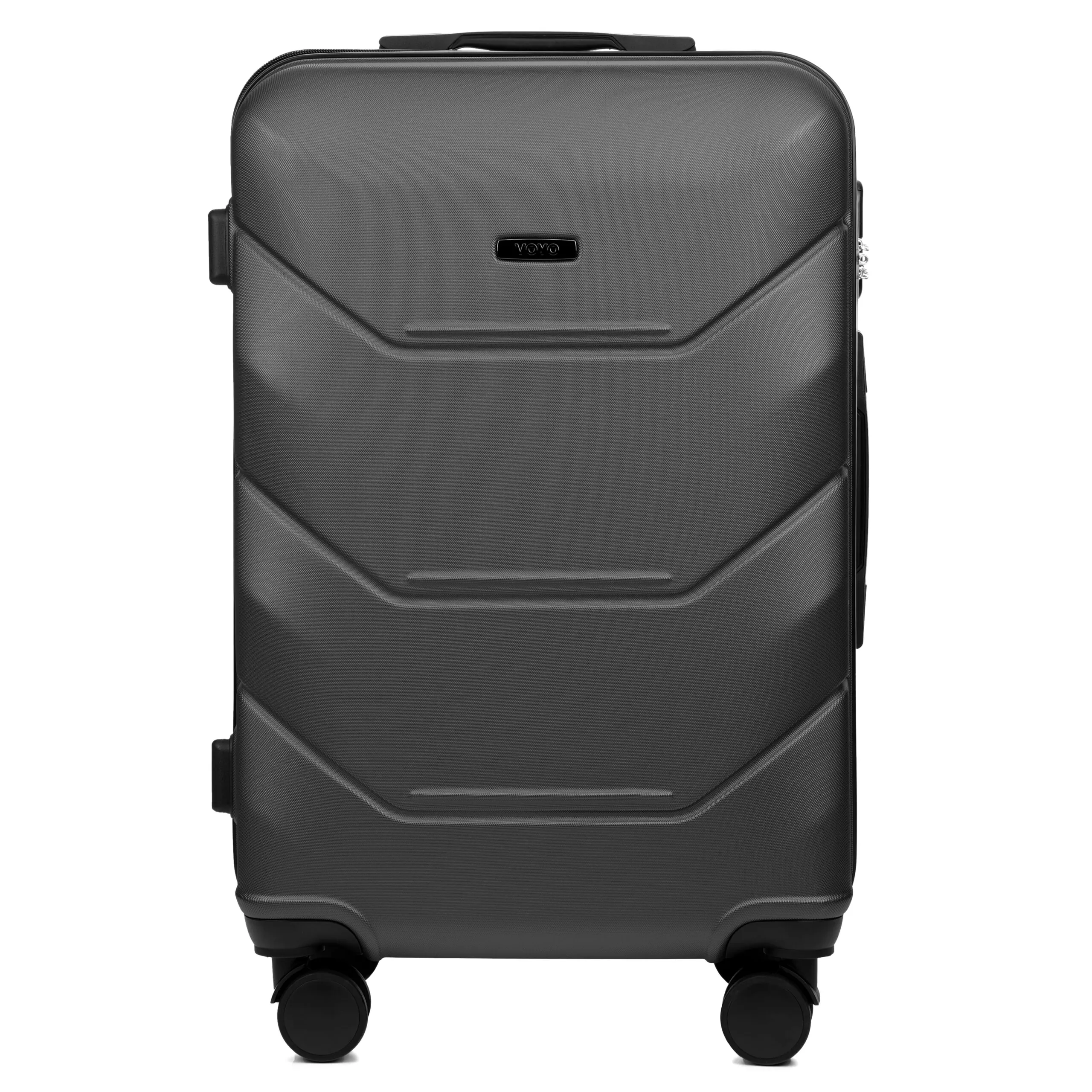 Voyo SK170 tumši pelēks vidējais koferis — ABS, 63L, 3.2 kg (no priekšas)