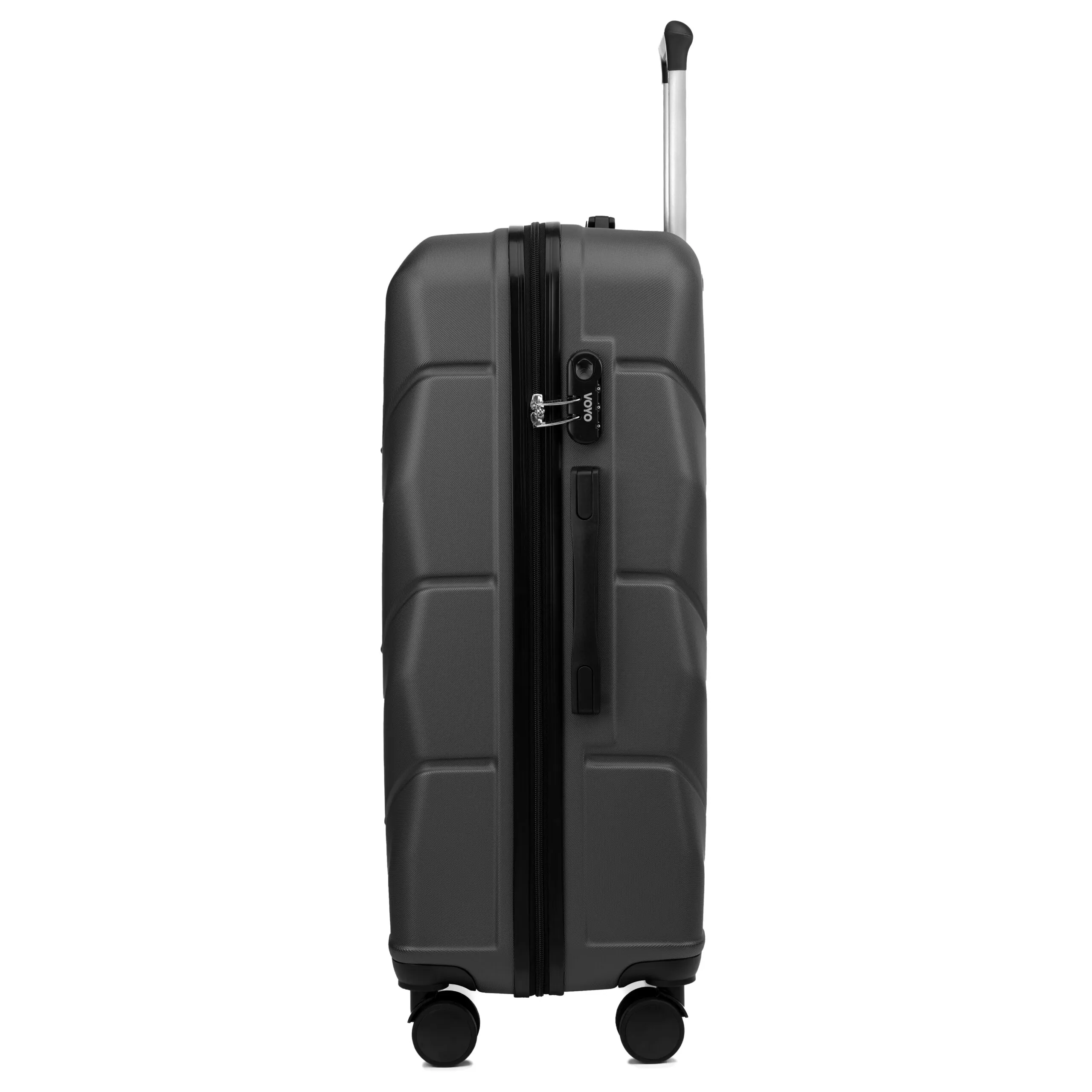 Voyo SK170 tumši pelēks liels koferis — ABS, 97L, 3.8 kg (no sāniem)