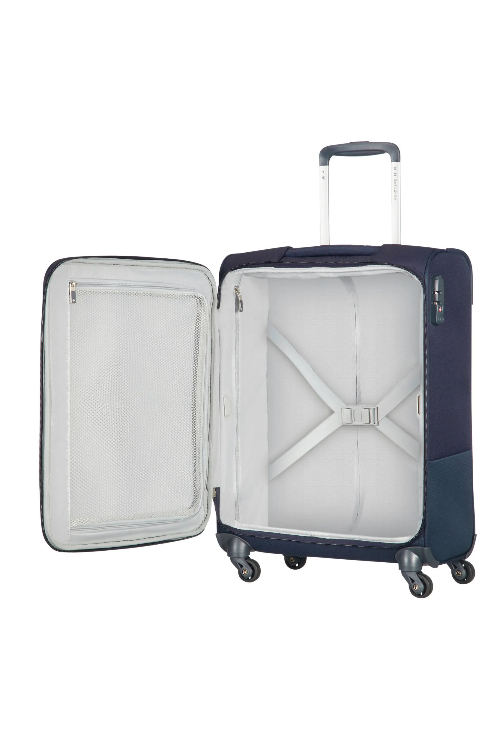 Samsonite tumši zils vidējais koferis — Riie, 74L, 2.7 kg (skats 2)